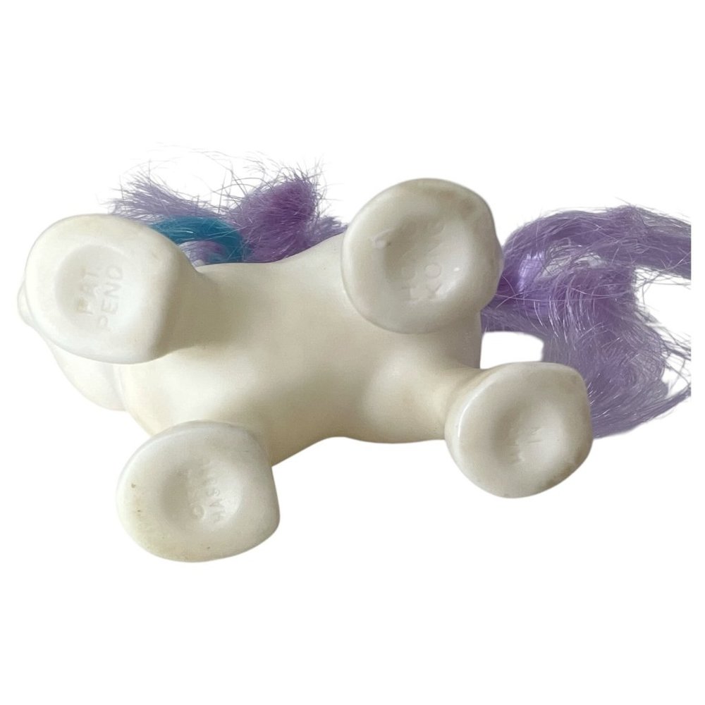 VTG 1984 Hasbro My Little Pony G1 Baby Glory Unicorn With Purple & Blue Hair - Picture 12 of 12